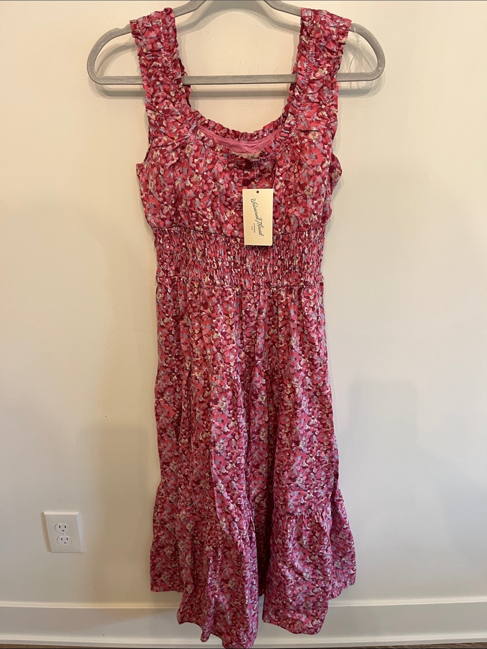Universal Thread Rose-Pink Floral Smocked Maxi Dress